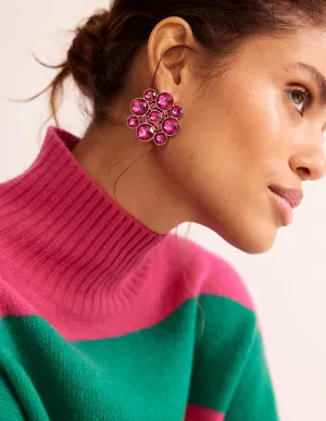 Andrea Jewel-Cluster Earrings-Pink