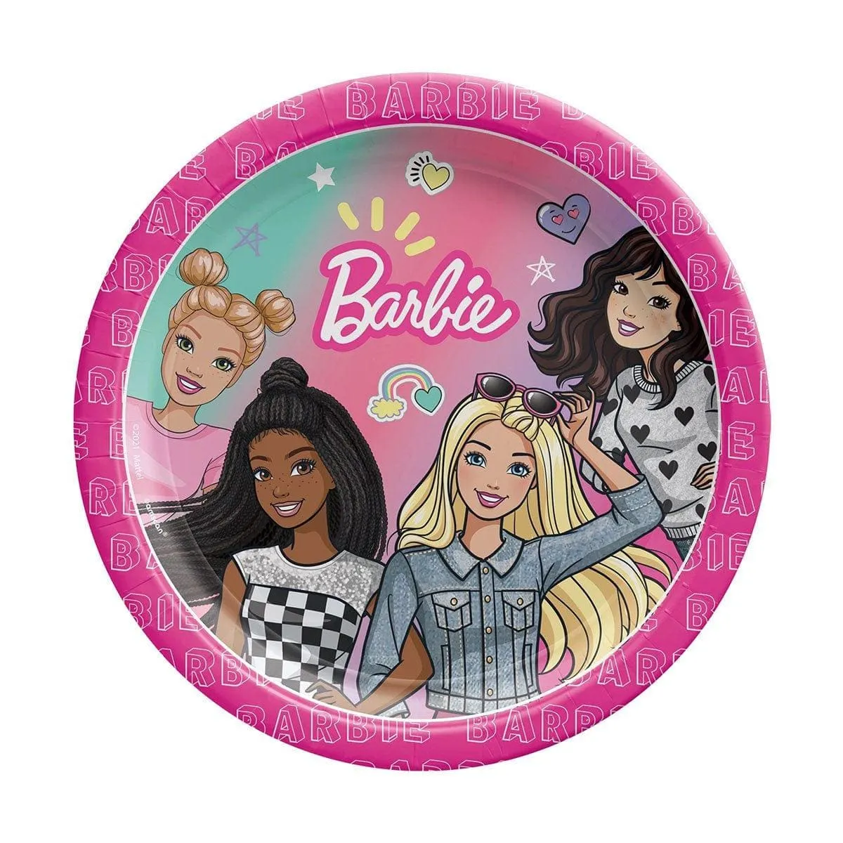 Barbie Dessert Paper Plates, 7 in, 8 Count