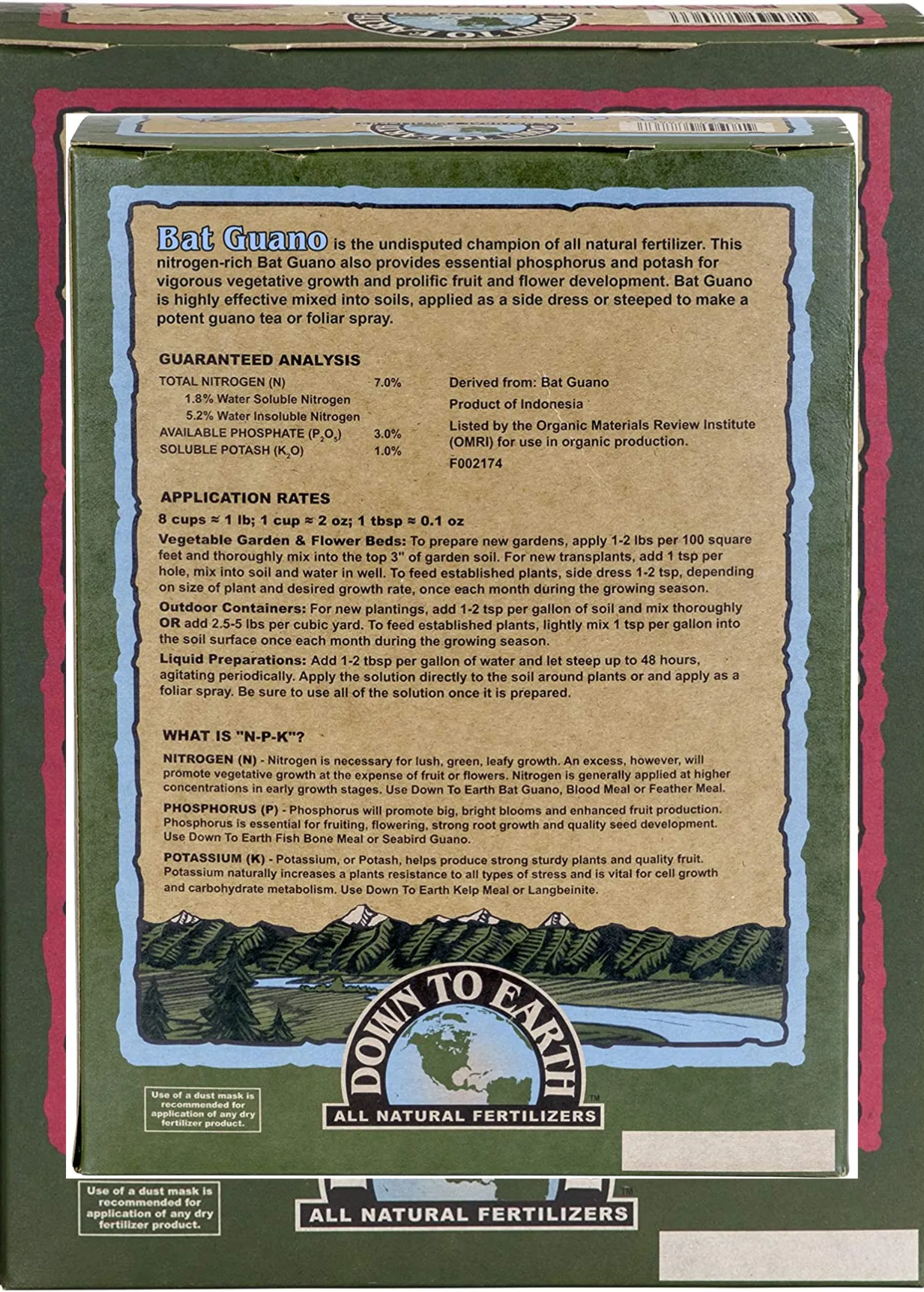 Bat Guano 7-3-1 Organic Fertilizer, 2lb
