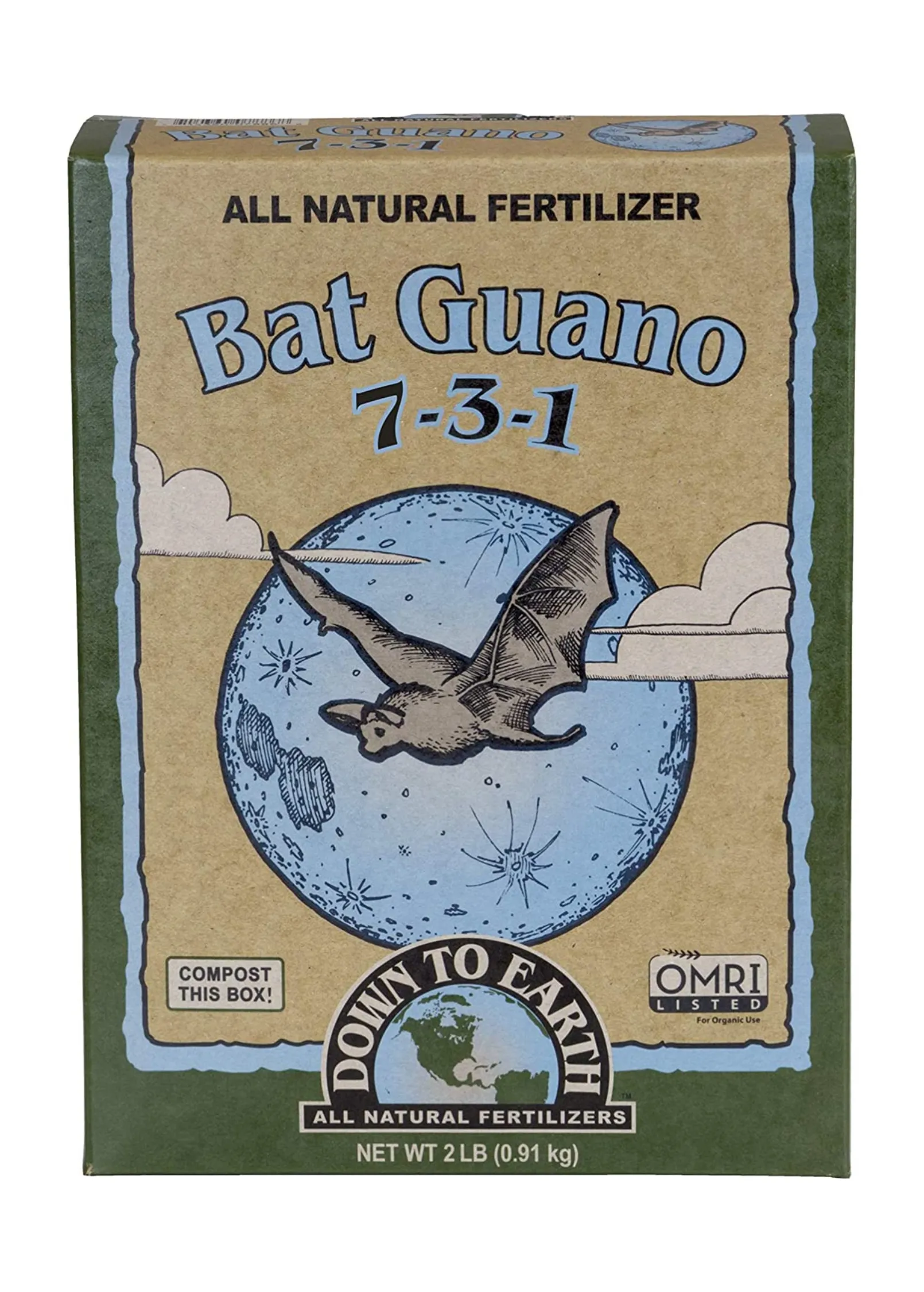 Bat Guano 7-3-1 Organic Fertilizer, 2lb