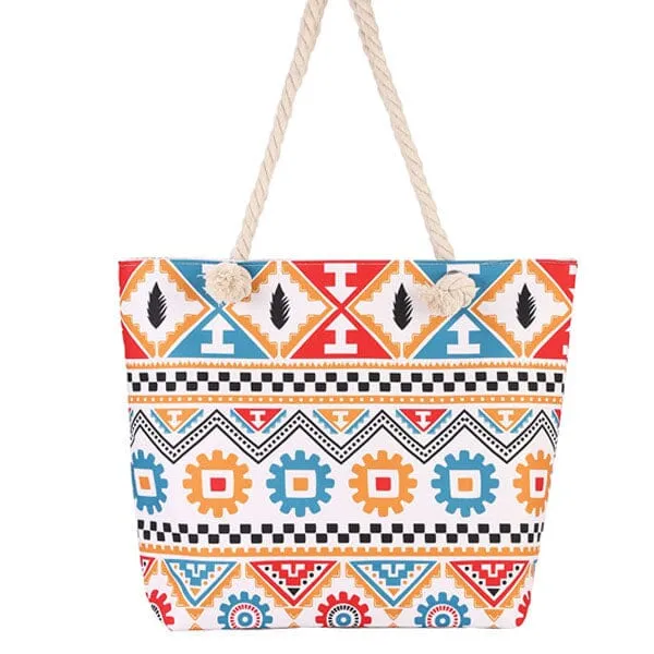 Both Side Printed Large Beach Tote Bags E (6 units)