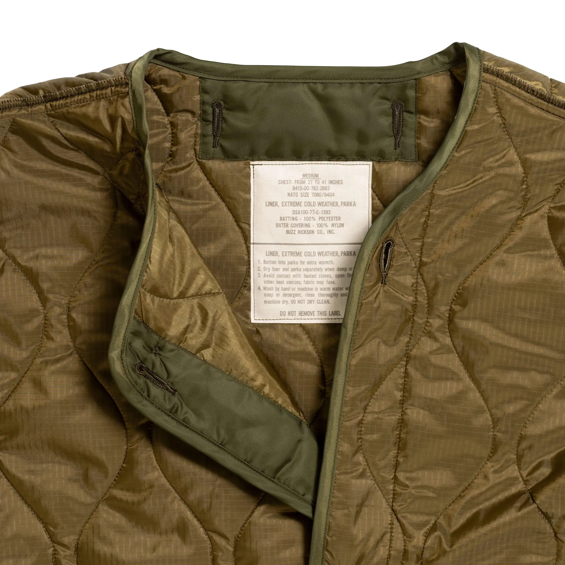 Buzz Rickson's Liner Extreme Cold Weather Olive