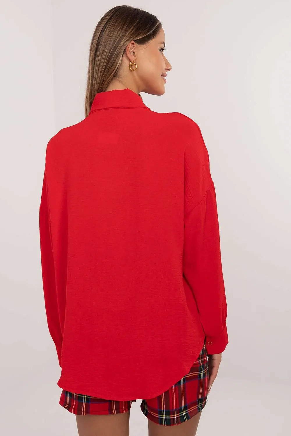 Classic Charm Elegant Long Sleeve Shirt Red