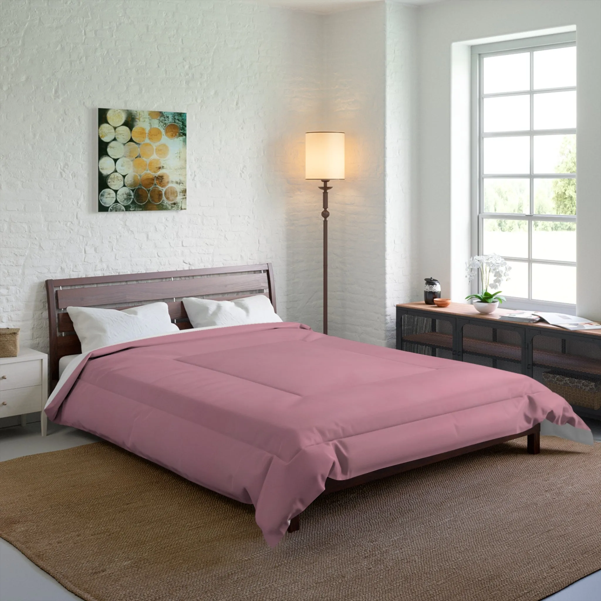 Cozy Blush Pink Comforter for a Serene Bedroom Retreat