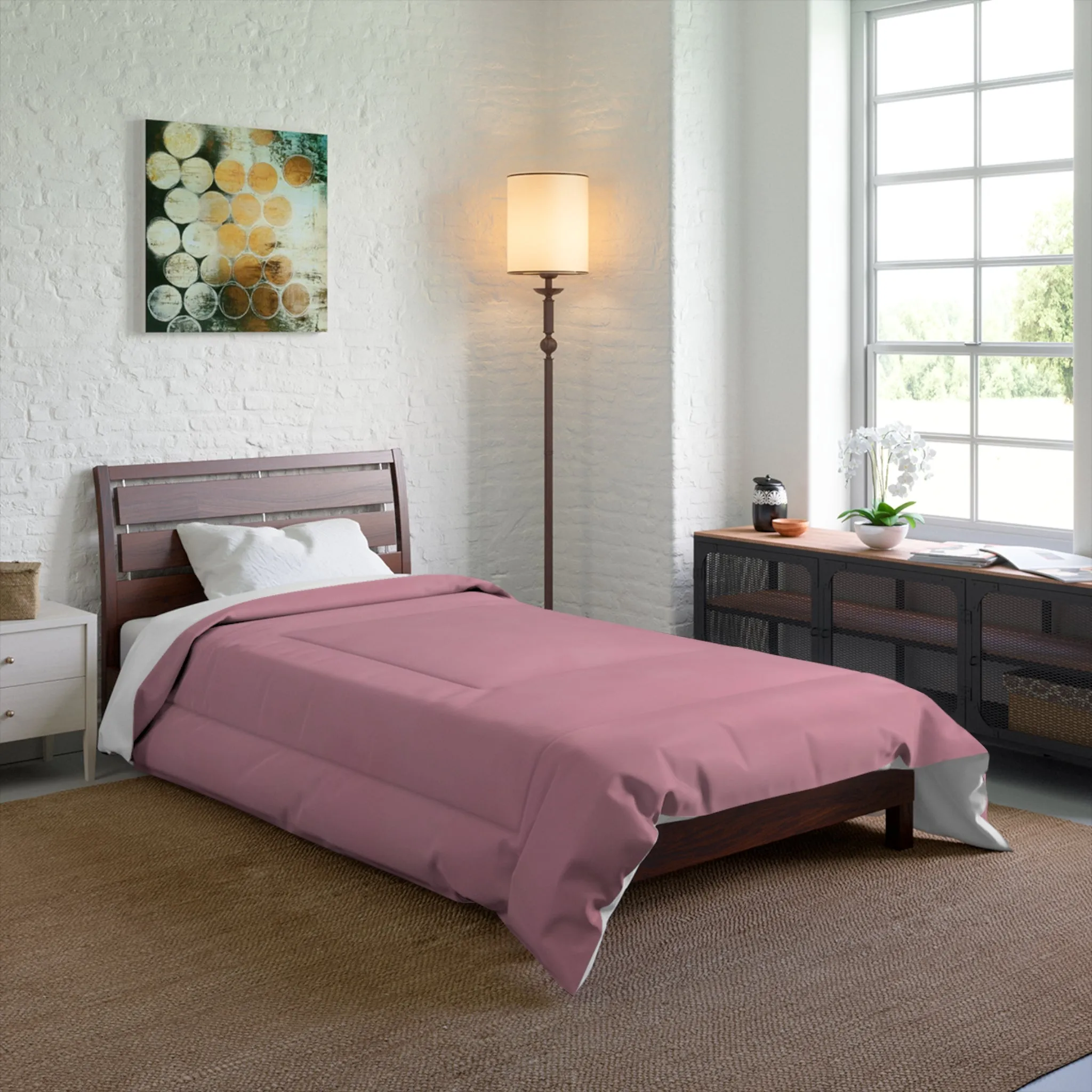 Cozy Blush Pink Comforter for a Serene Bedroom Retreat
