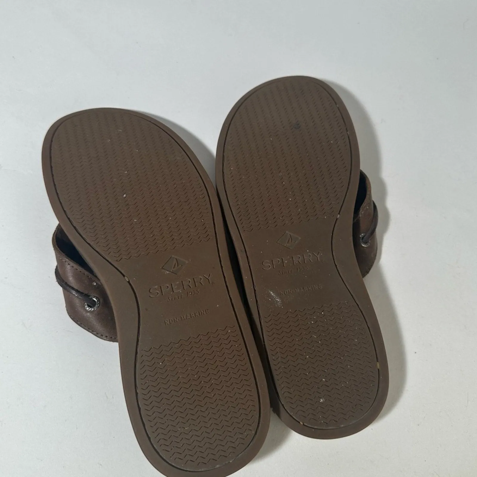Dark Brown Leather Flip-Flops with Contoured Footbed