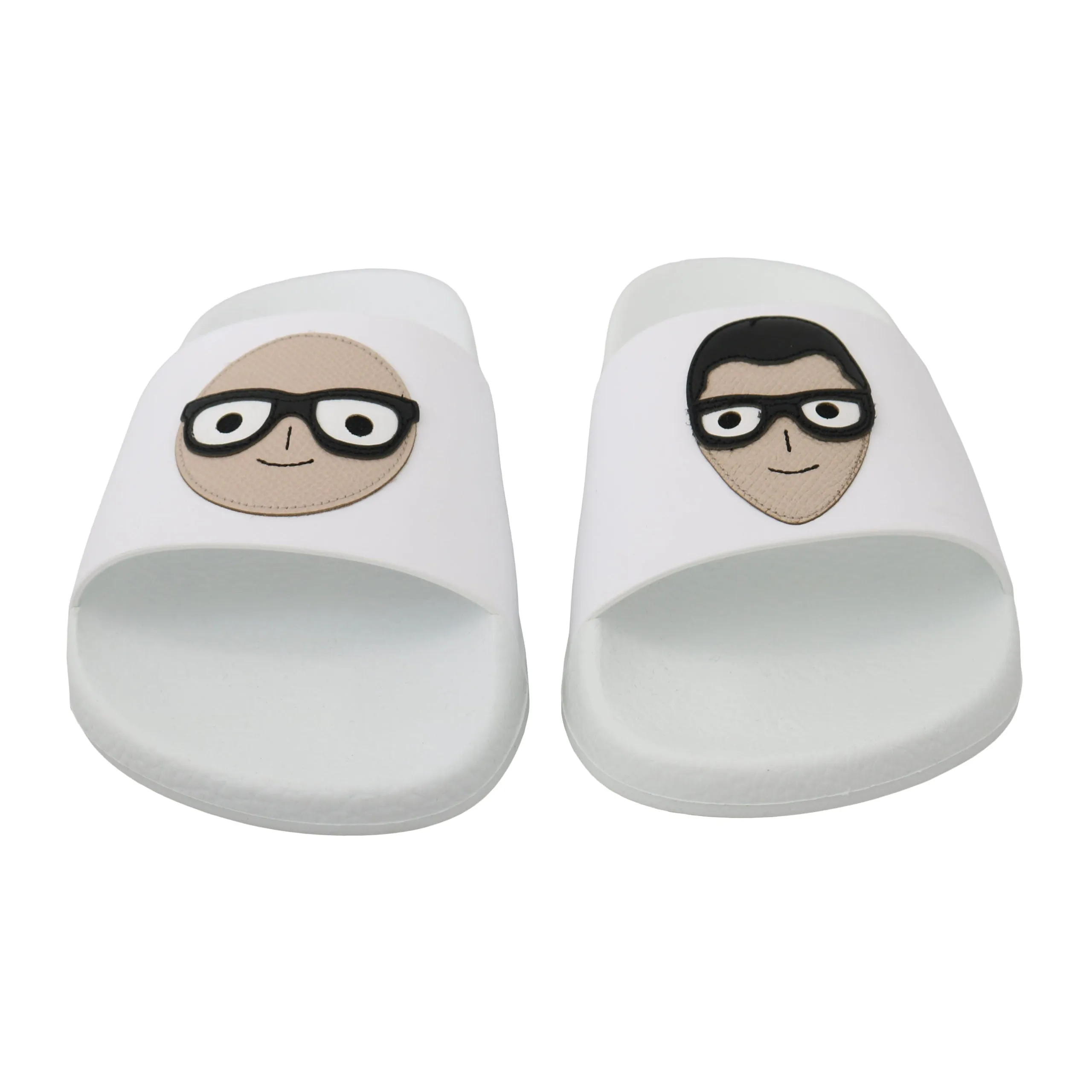 Dolce & Gabbana Chic White Slide Sandals - Luxury Summer Footwear
