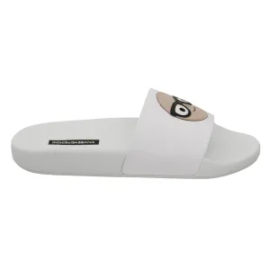 Dolce & Gabbana Chic White Slide Sandals - Luxury Summer Footwear