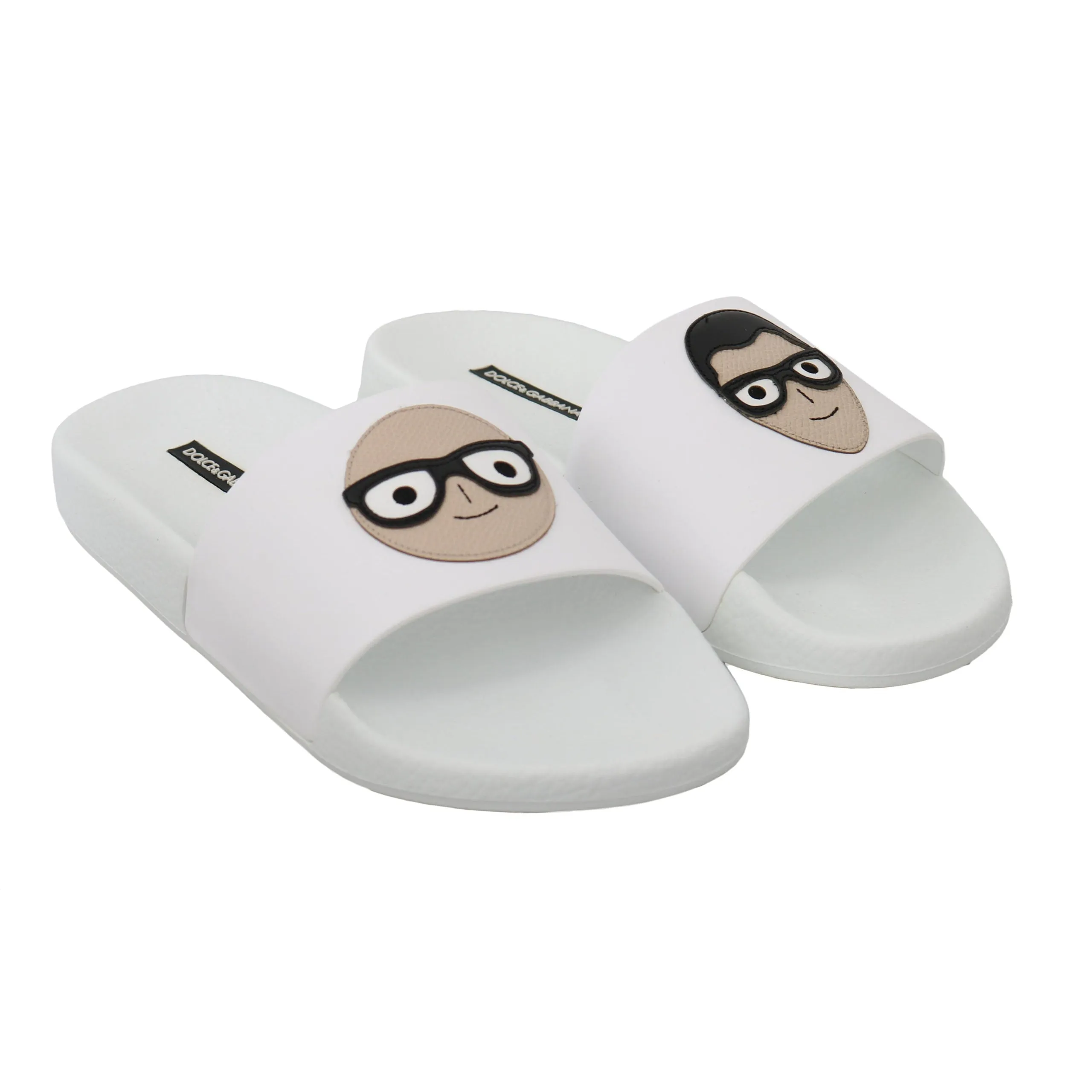 Dolce & Gabbana Chic White Slide Sandals - Luxury Summer Footwear