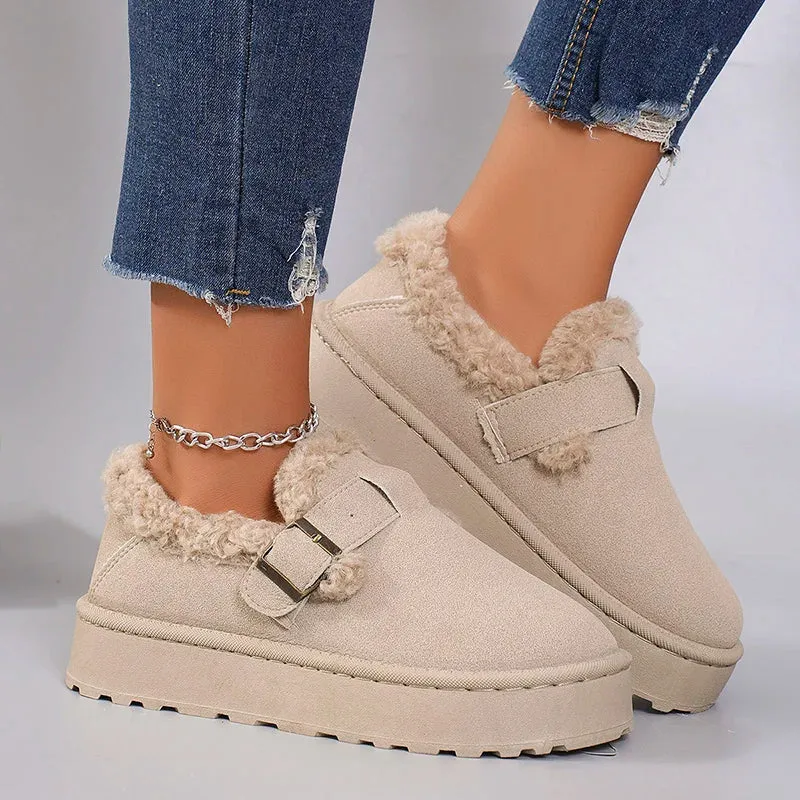 ELARA | Eco-Leather Suede Winter Shoes