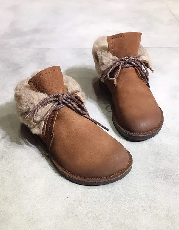 Handmade Retro Leather Boots For Women