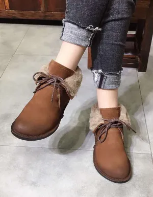 Handmade Retro Leather Boots For Women