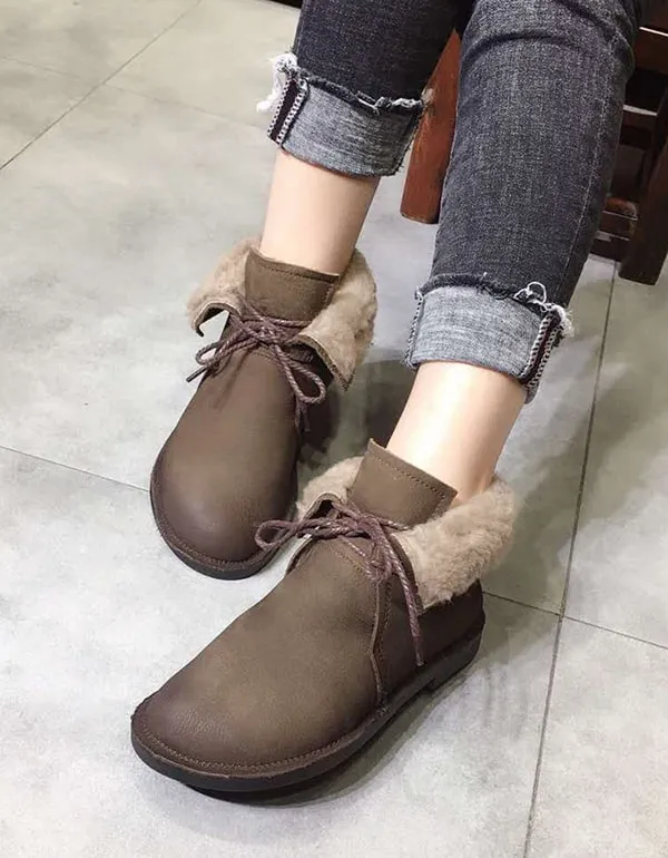 Handmade Retro Leather Boots For Women