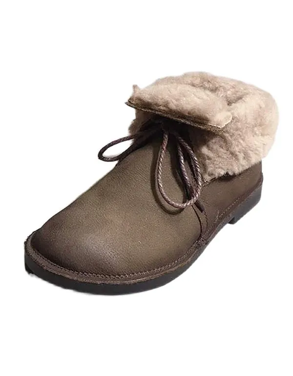 Handmade Retro Leather Boots For Women
