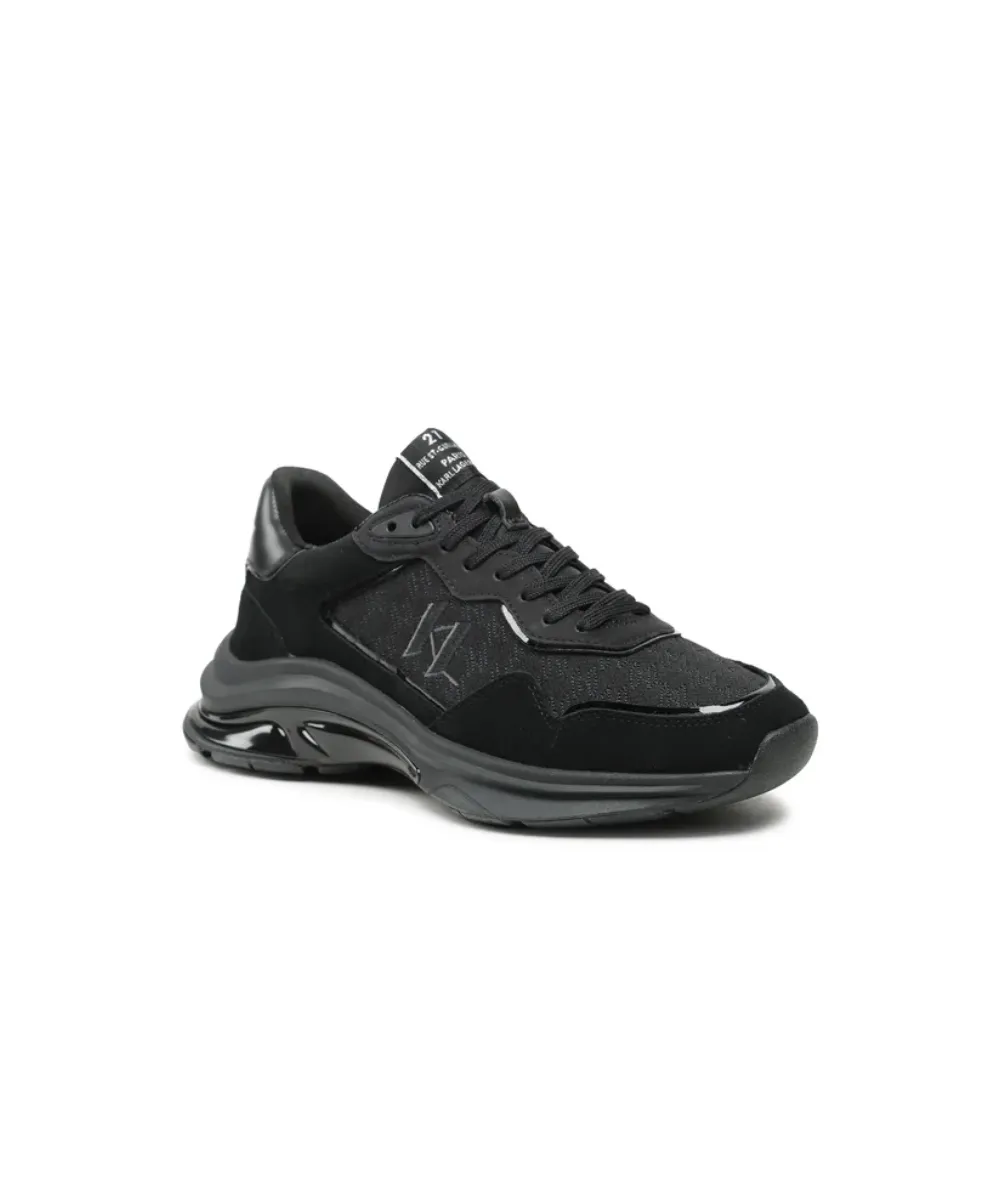 KARL LAGERFELD LUX FINESSE MONOGRAM KC LO TRAINERS IN BLACK