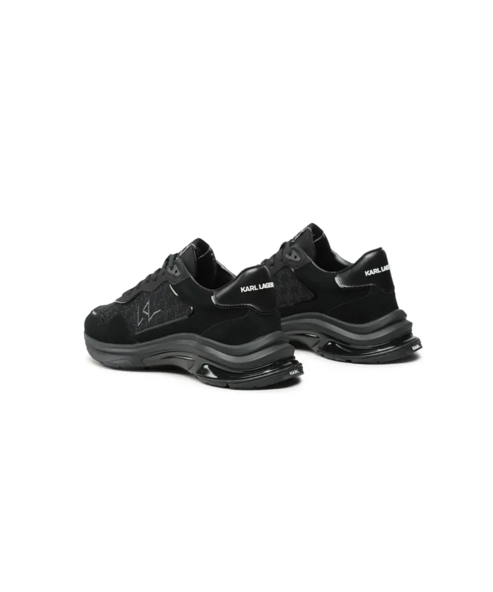 KARL LAGERFELD LUX FINESSE MONOGRAM KC LO TRAINERS IN BLACK