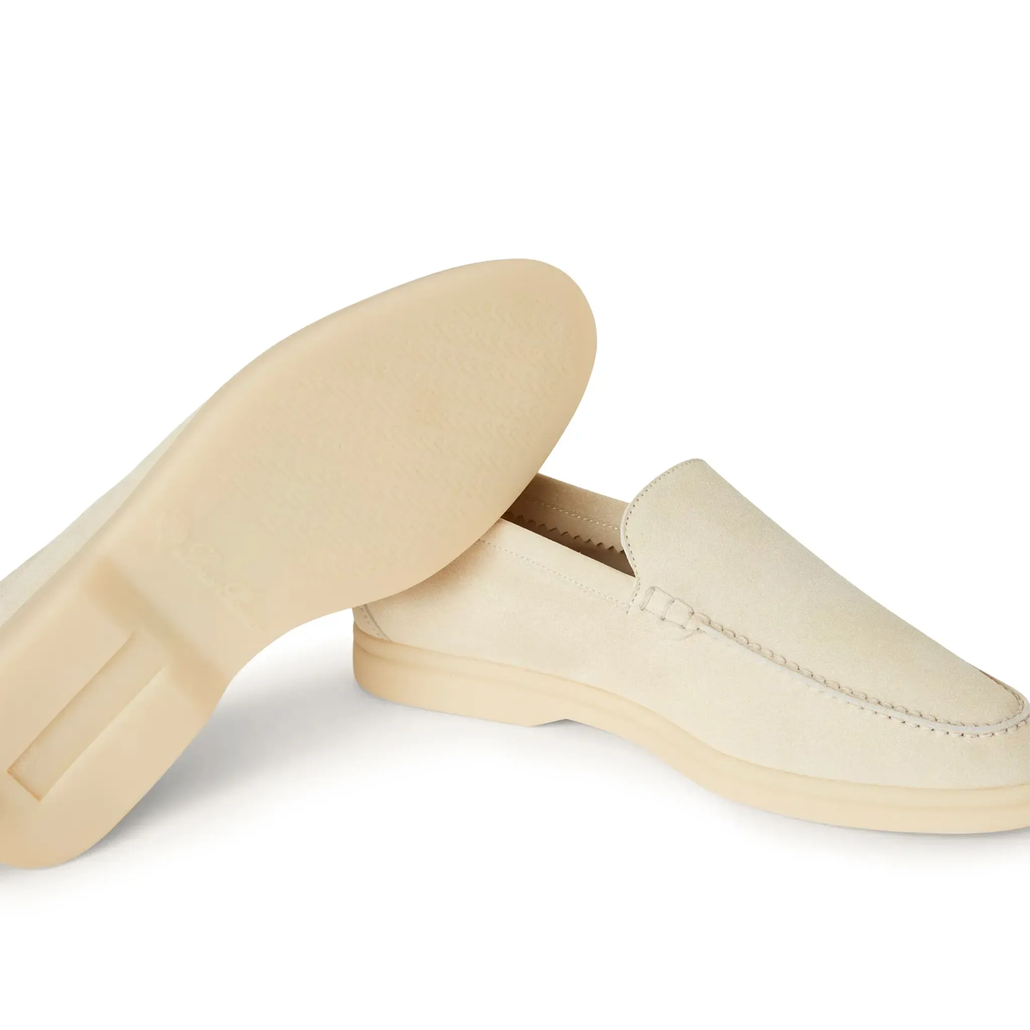 Loro Piana Summer Walk Suede Nougat Loafers