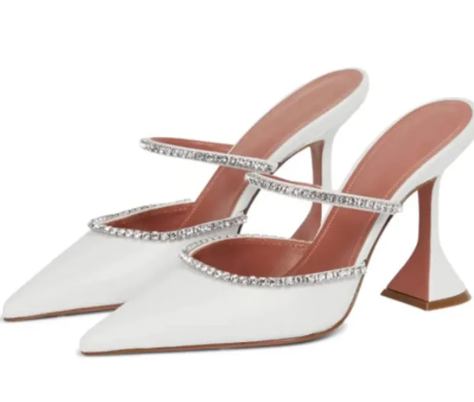 Luxury Rhinestone Satin High Heels