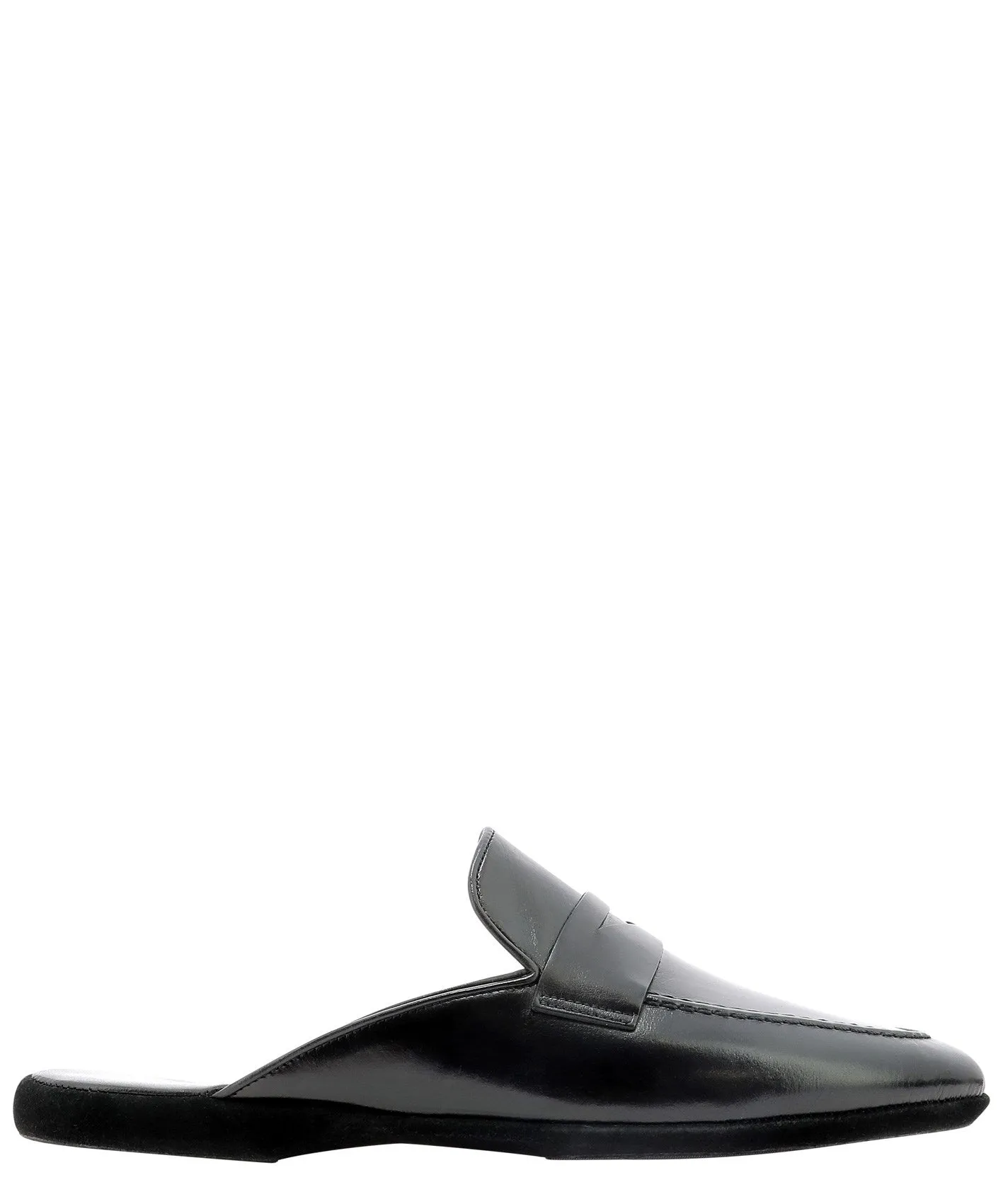 Men's Calf Leather Slippers in Black | Size 42 | G13NERO
