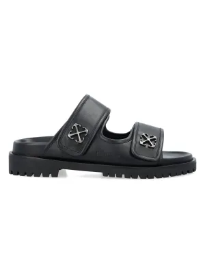 Men's Metal Arrow Sandal in Black | Size 42 | 24POMIH008S24LEA001 Color 1072