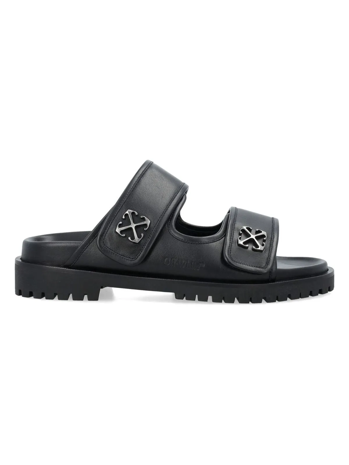 Men's Metal Arrow Sandal in Black | Size 42 | 24POMIH008S24LEA001 Color 1072