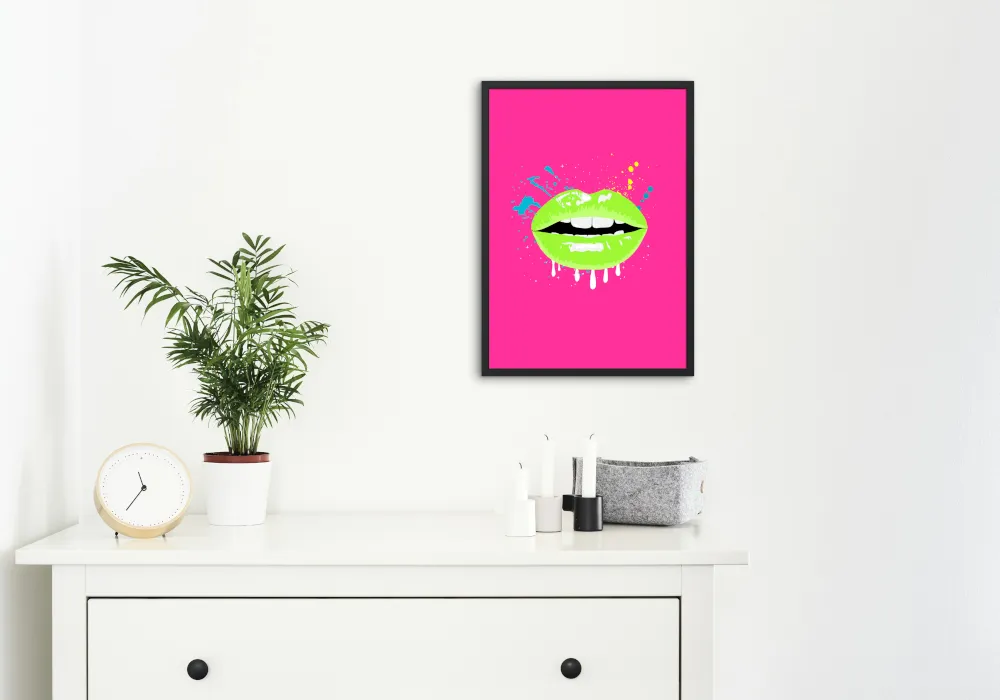 Neon Lips Wall Art PRINTABLE ART, Bright Wall Art, Colorful Prints, Neon Wall Art, Pop Wall Art, Urban Decor
