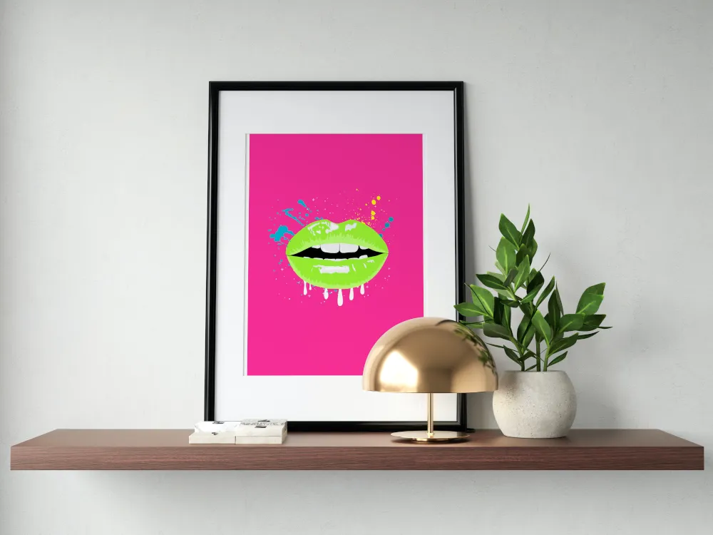 Neon Lips Wall Art PRINTABLE ART, Bright Wall Art, Colorful Prints, Neon Wall Art, Pop Wall Art, Urban Decor