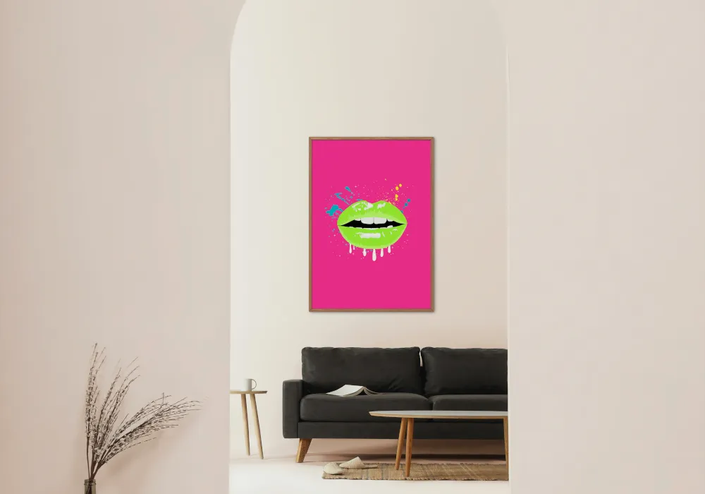 Neon Lips Wall Art PRINTABLE ART, Bright Wall Art, Colorful Prints, Neon Wall Art, Pop Wall Art, Urban Decor