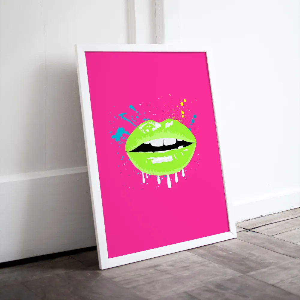 Neon Lips Wall Art PRINTABLE ART, Bright Wall Art, Colorful Prints, Neon Wall Art, Pop Wall Art, Urban Decor