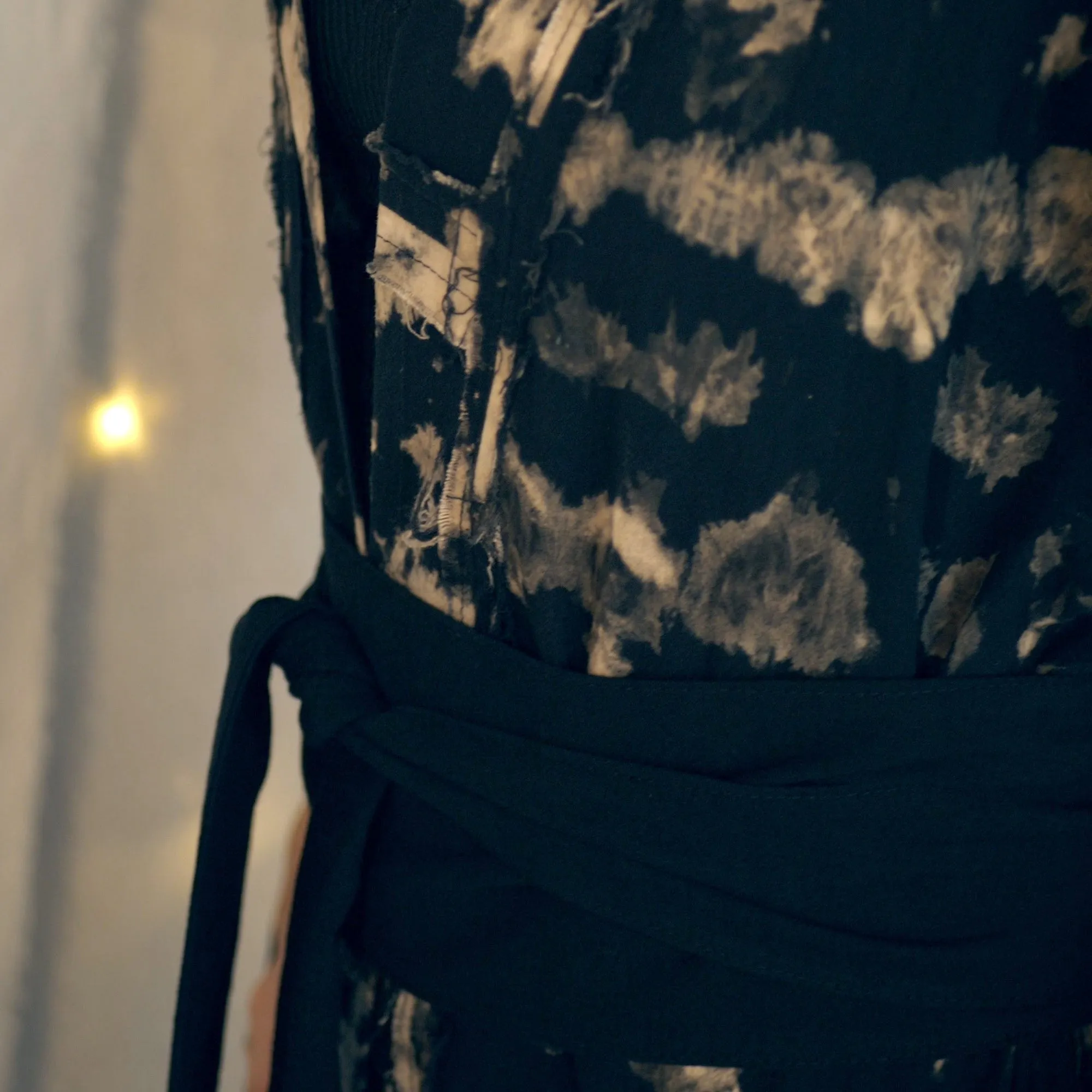 Nomad wrap-up Vest Dress  - Black & Stone