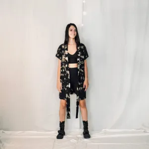 Nomad wrap-up Vest Dress  - Black & Stone