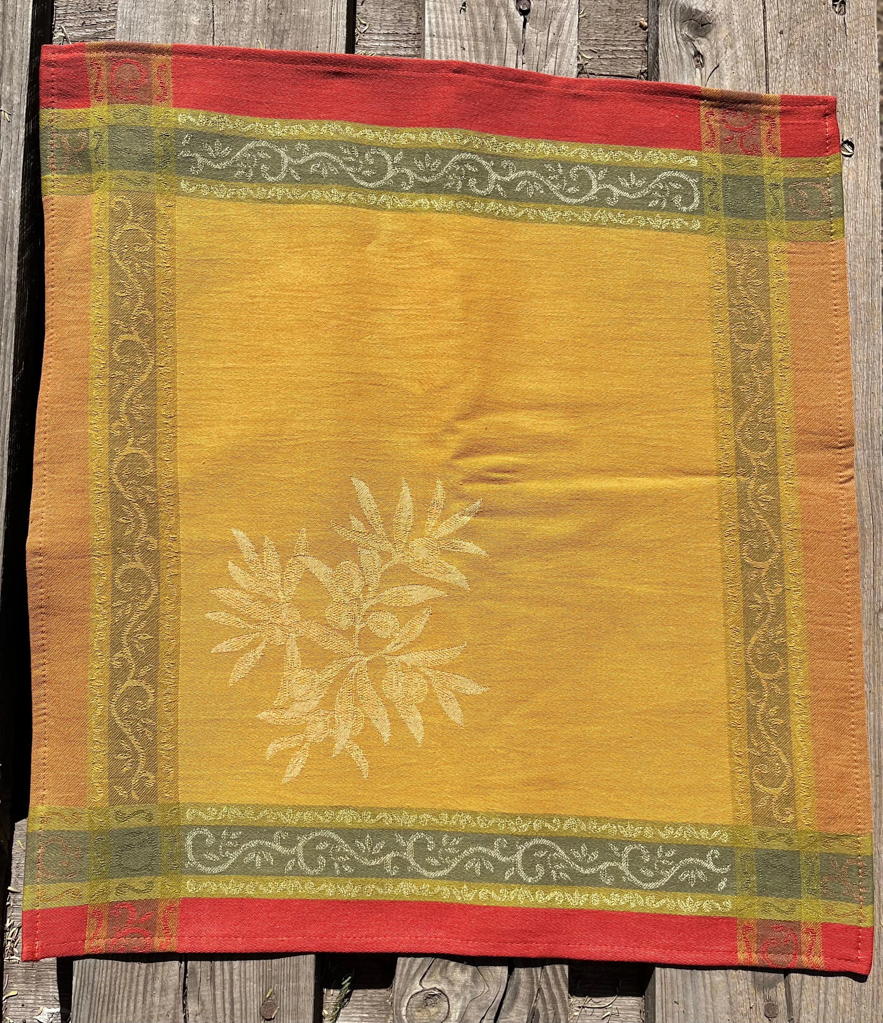 Olive Curry Cotton Jacquard Napkin