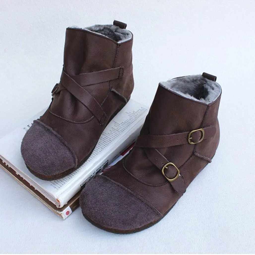 Pure Leather Retro Winter Boots | Gift Shoes | 35-41