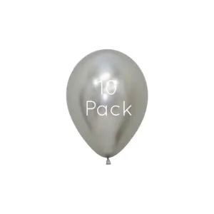 Reflex Silver Mini Balloons - 10 Pack