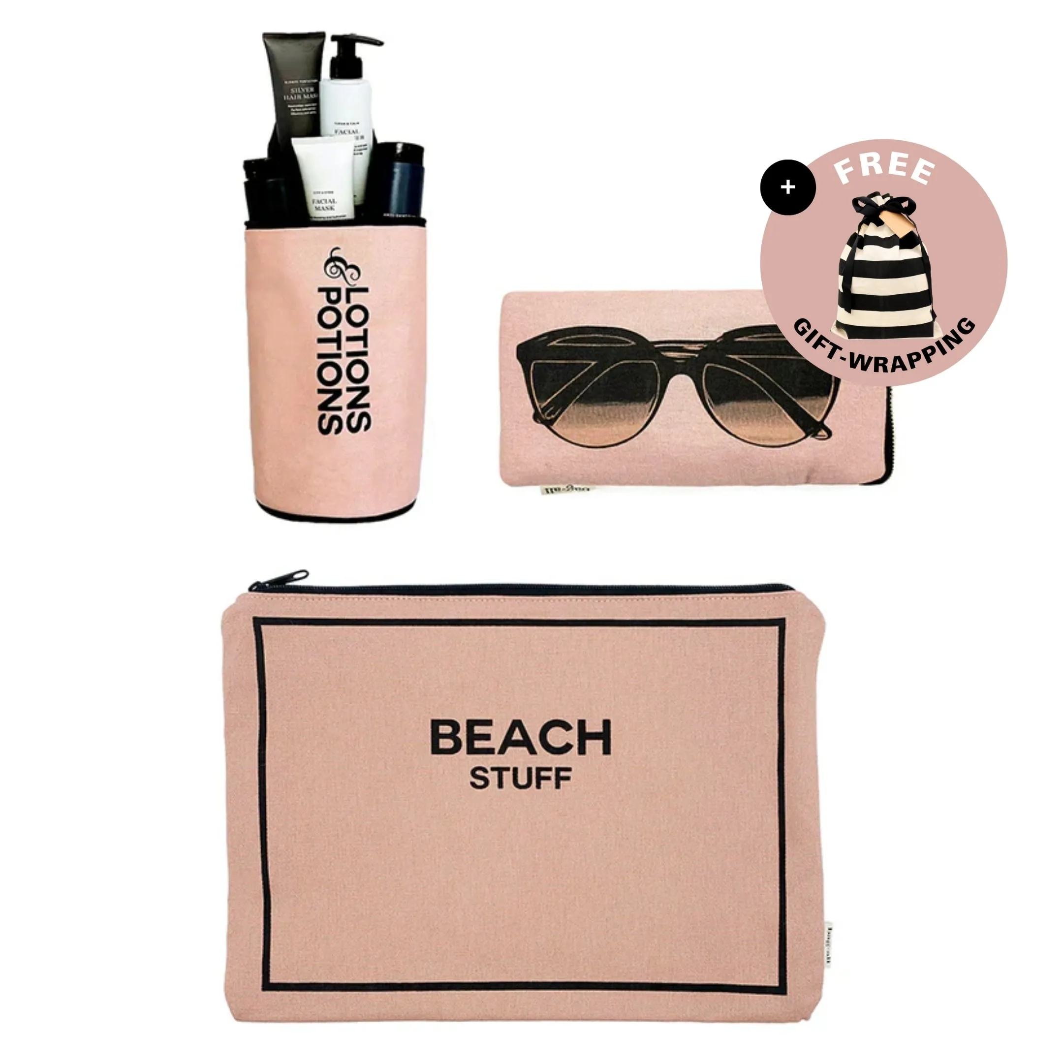Stylish Beach Essential Set, 3-pack, Pink/Blush