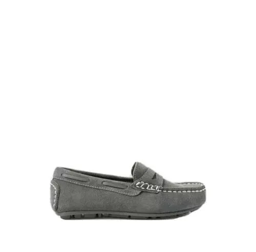 Tizzas Children Boys' Grey Round-Toe Suede Loafers Size 31 children