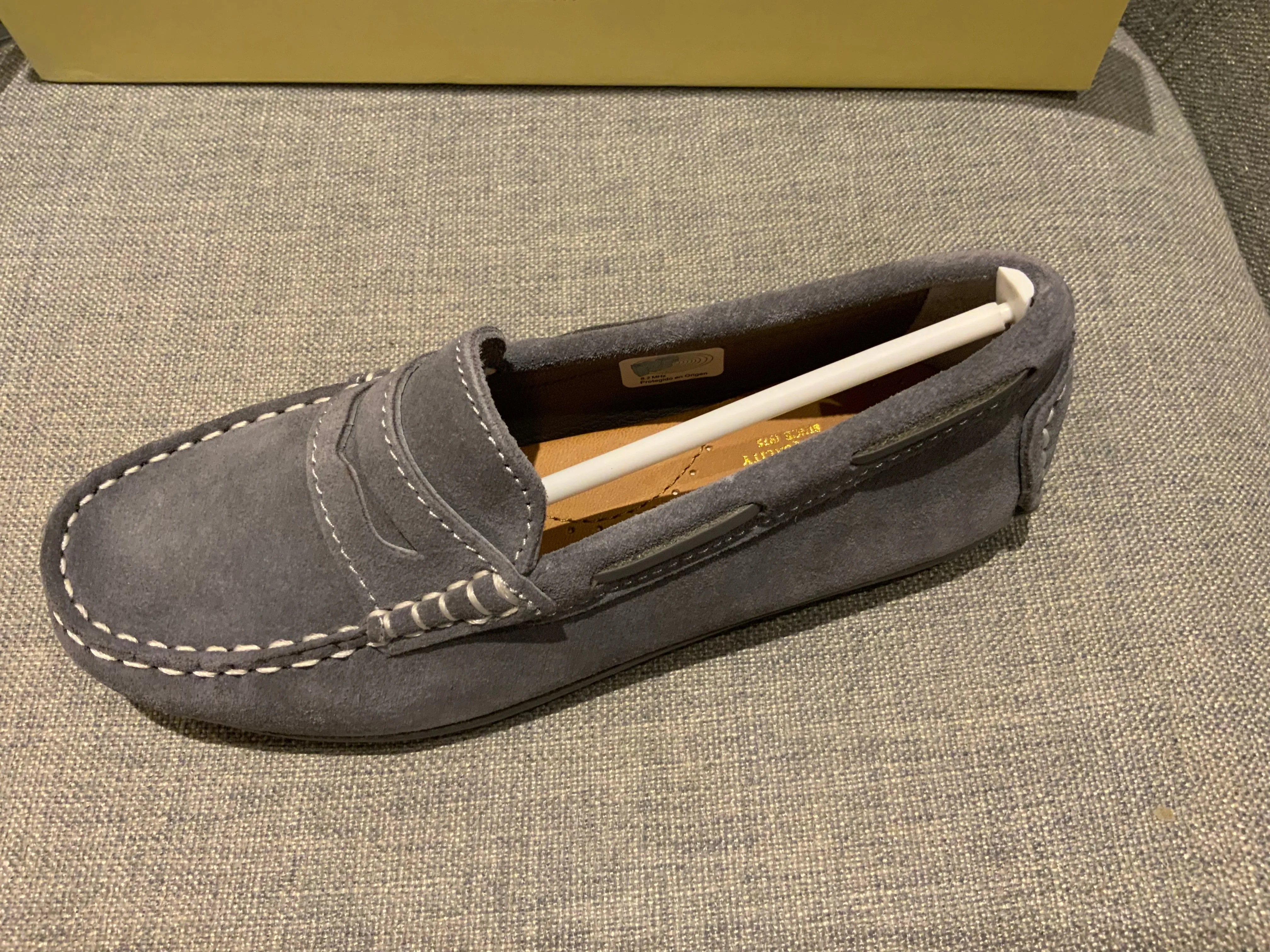 Tizzas Children Boys' Grey Round-Toe Suede Loafers Size 31 children