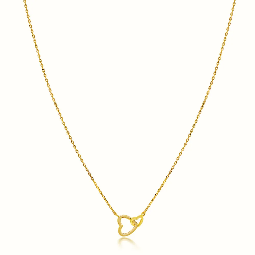 Women's Vermeil Linked Hearts Necklace Pendant
