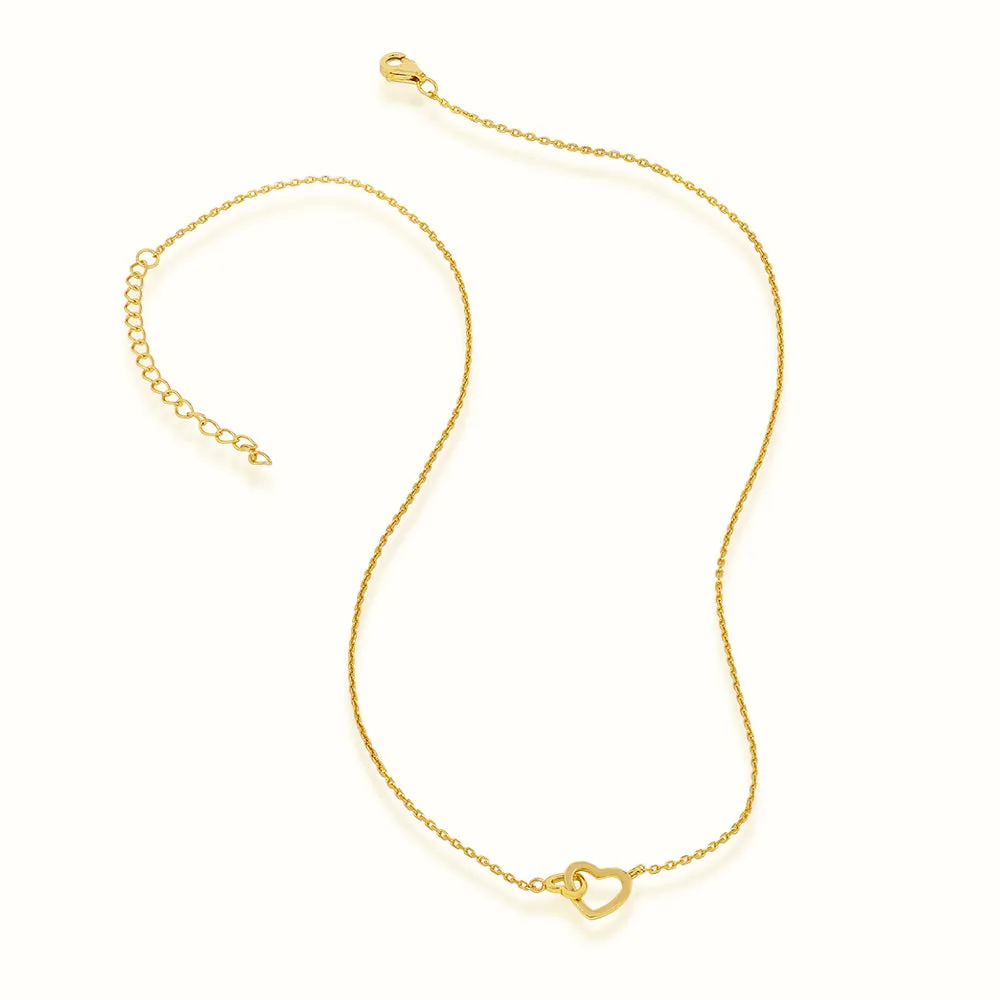 Women's Vermeil Linked Hearts Necklace Pendant
