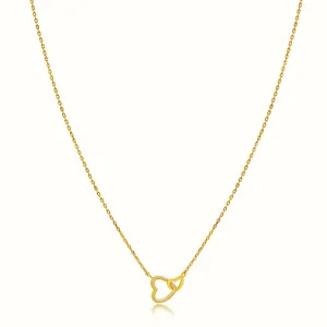 Women's Vermeil Linked Hearts Necklace Pendant